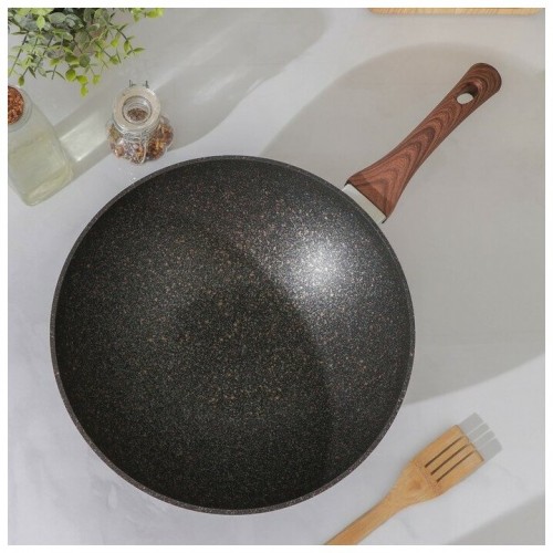 Сковорода-вок Kukmara Granit Ultra свк280а не съемная ручка 28 см (черный) 7