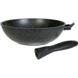 Сковорода-вок Мечта Гранит 078701 съемная ручка 28 см (черный)