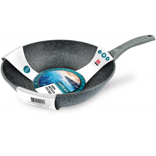 Сковорода-вок НЕВА МЕТАЛЛ ПОСУДА Байкал 253130W 30 см (черный) 2