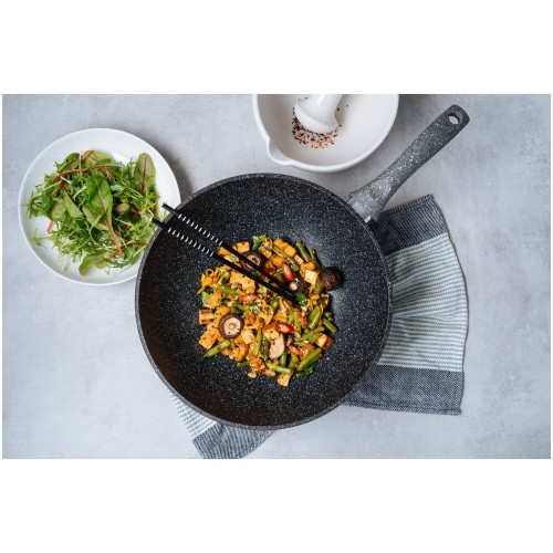 Сковорода-вок НЕВА МЕТАЛЛ ПОСУДА Байкал 253130W 30 см (черный) 5