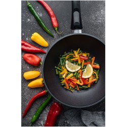 Сковорода-вок НЕВА МЕТАЛЛ ПОСУДА Титан 3126W съемная ручка 26 см (черный)
