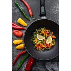 Сковорода-вок НЕВА МЕТАЛЛ ПОСУДА Титан 3126W съемная ручка 26 см (черный)