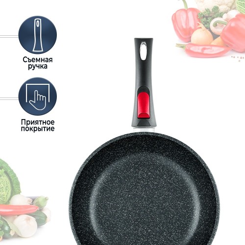 Сотейник НЕВА МЕТАЛЛ ПОСУДА Каменная 181326 26 см (черный гранит) 8