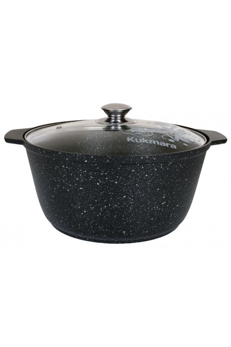 Кастрюля-жаровня Kukmara Мраморная жмт528а 5 л (темный мрамор) 