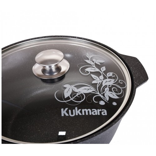Кастрюля-жаровня Kukmara Мраморная жмт528а 5 л (темный мрамор) 1