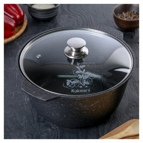 Кастрюля-жаровня Kukmara Мраморная жмт528а 5 л (темный мрамор) 2