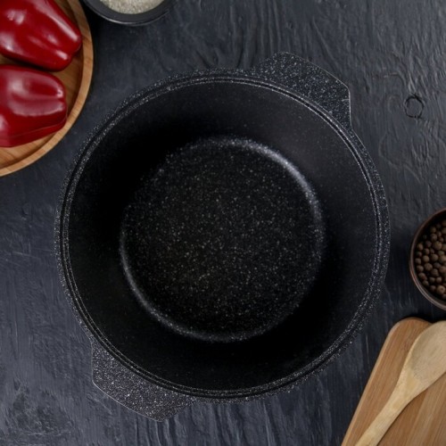 Кастрюля-жаровня Kukmara Мраморная жмт528а 5 л (темный мрамор) 9