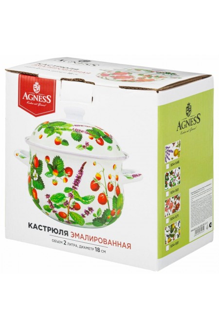 Кастрюля Agness 934-546 2 л (прованс лимоны) 4
