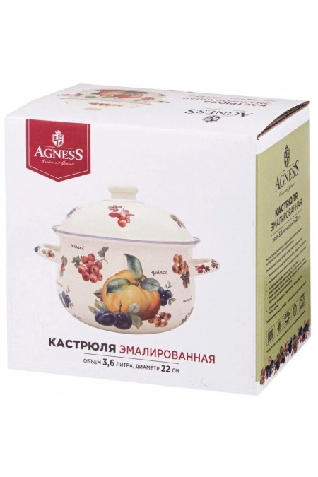 Кастрюля Agness 934-548 3.6 л (прованс лимоны) 3