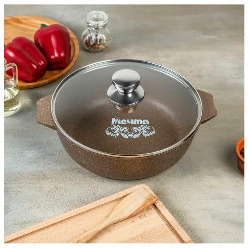 Кастрюля-жаровня Мечта Гранит Brown 34806 4 л (коричневый) 4