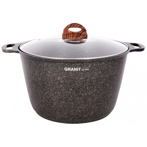 Кастрюля Kukmara Granit ultra кго102а со стеклянной крышкой 10 л (серый) 