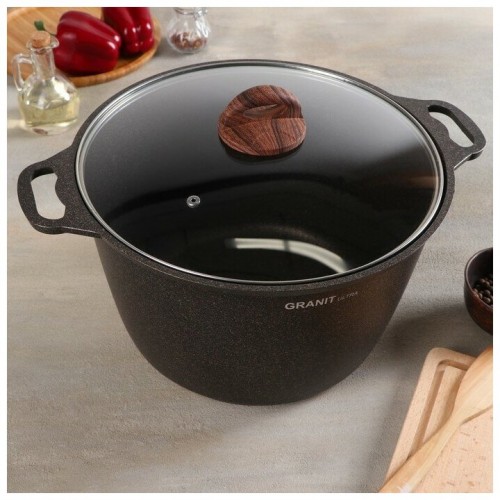 Кастрюля Kukmara Granit ultra кго102а со стеклянной крышкой 10 л (серый) 5