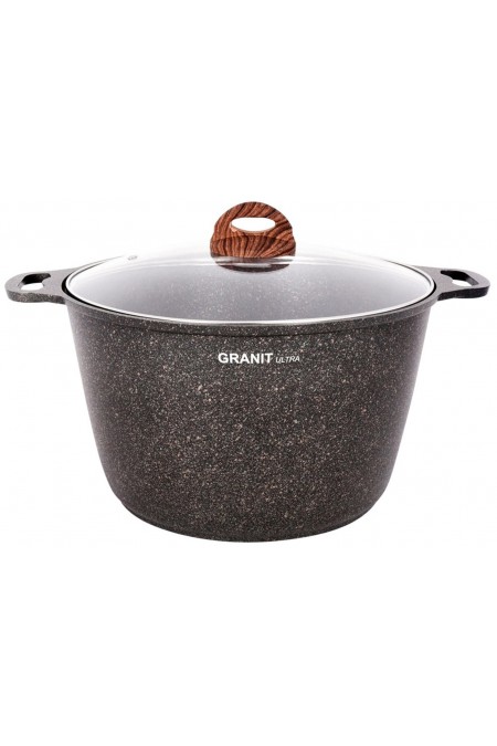 Кастрюля Kukmara Granit ultra кго102а со стеклянной крышкой 10 л (серый) 