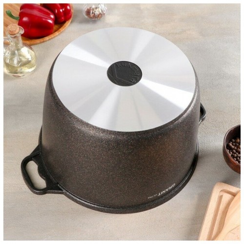 Кастрюля Kukmara Granit ultra кго102а со стеклянной крышкой 10 л (серый) 6