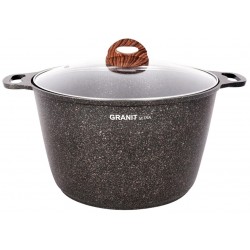 Кастрюля Kukmara Granit ultra кго82а со стеклянной крышкой 8 л (черный)
