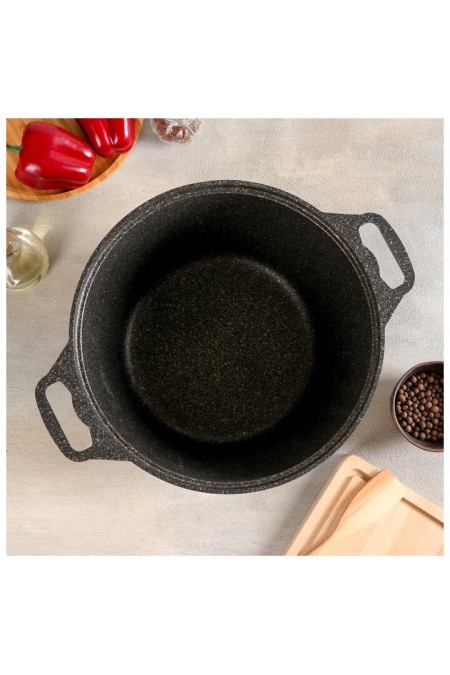 Кастрюля Kukmara Granit ultra кго82а со стеклянной крышкой 8 л (черный) 5