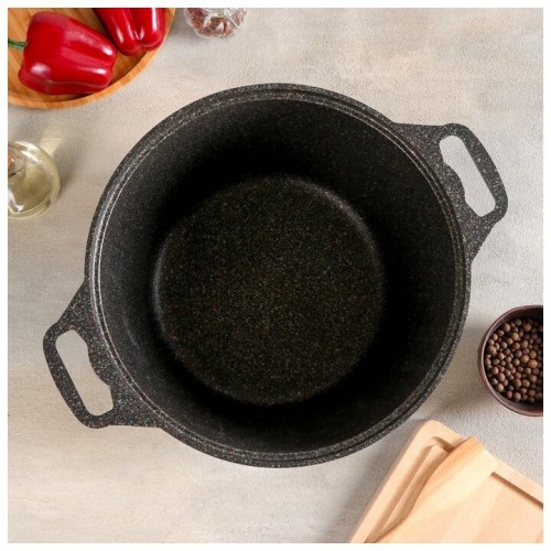 Кастрюля Kukmara Granit ultra кго82а со стеклянной крышкой 8 л (черный) 5