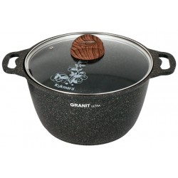 Кастрюля Kukmara Granit ultra кго82а со стеклянной крышкой 8 л (черный)