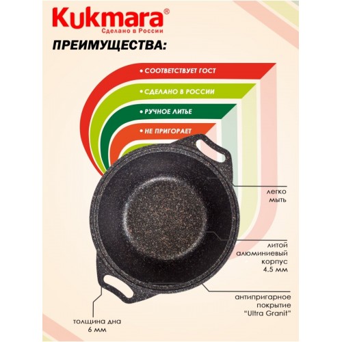 Кастрюля Kukmara кго22а 2 л (черный) 8