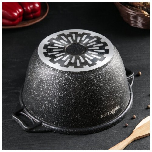 Кастрюля Kukmara Marble Induction кмти32а со стеклянной крышкой 3 л (темный мрамор) 7
