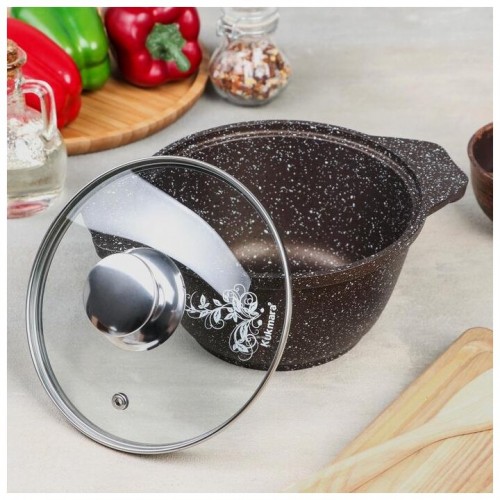 Кастрюля Kukmara Мраморная Кмк12а 1 л (кофейный мрамор) 3