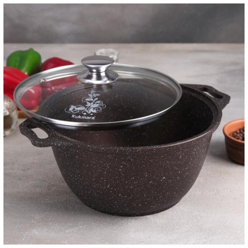 Кастрюля Kukmara Мраморная кмк42а 4 л (кофейный мрамор) 2