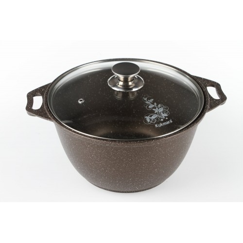Кастрюля Kukmara Мраморная кмк42а 4 л (кофейный мрамор) 4