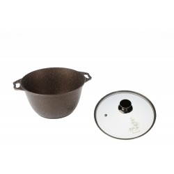 Кастрюля Kukmara Мраморная кмк42а 4 л (кофейный мрамор)