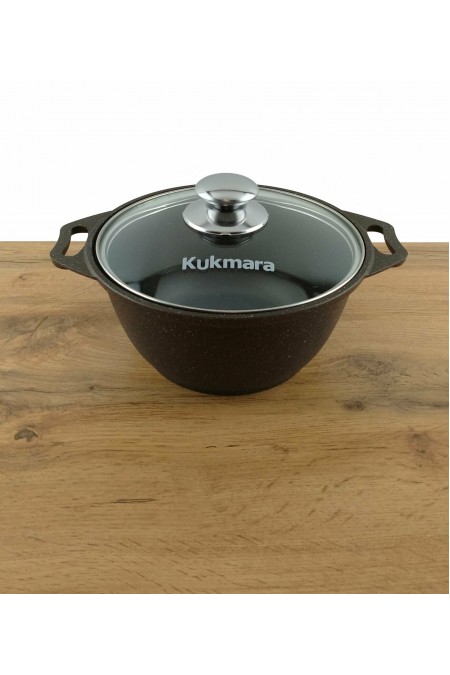 Кастрюля Kukmara Мраморная кмт102-1а со стеклянной крышкой 10 л (темный мрамор) 5