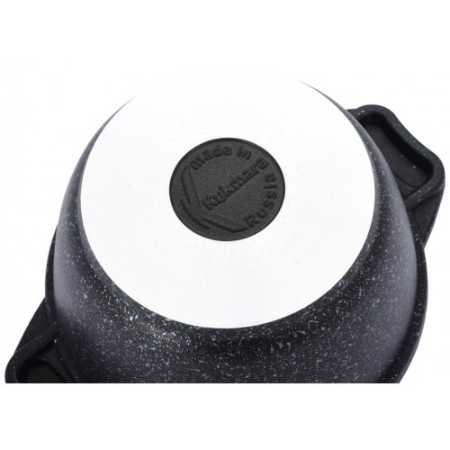 Кастрюля Kukmara Мраморная кмт12а со стеклянной крышкой 1 л (темный мрамор) 6