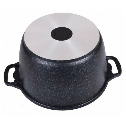 Кастрюля Kukmara Мраморная кмт82-1а со стеклянной крышкой 8 л (темный мрамор) 2