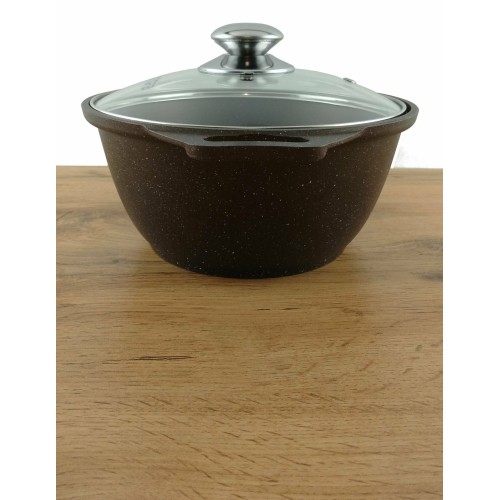 Кастрюля Kukmara Мраморная кмт82-1а со стеклянной крышкой 8 л (темный мрамор) 7