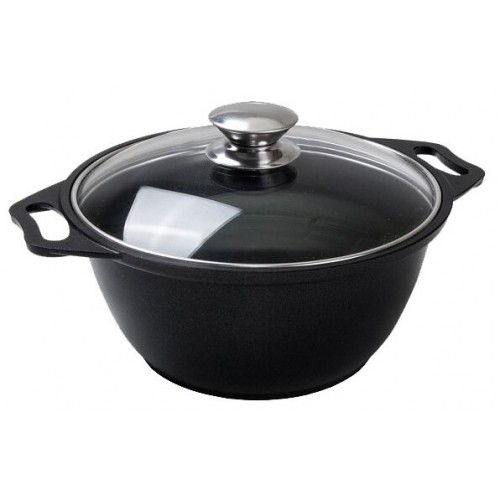 Кастрюля Kukmara Традиция к31а со стеклянной крышкой 3 л (черный) 