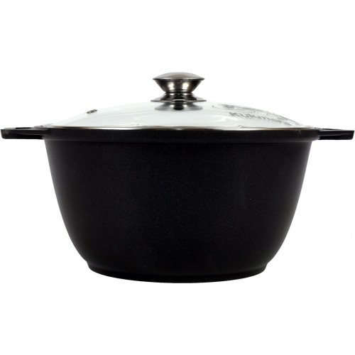 Кастрюля Kukmara Традиция к31а со стеклянной крышкой 3 л (черный) 1
