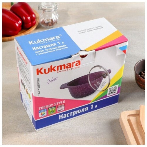 Кастрюля Kukmara Trendy style к11tsl с крышкой 1 л (лайм) 8