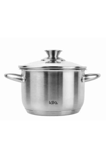 Кастрюля LARA Афина LR02-266 2.1 л (серебристый) 