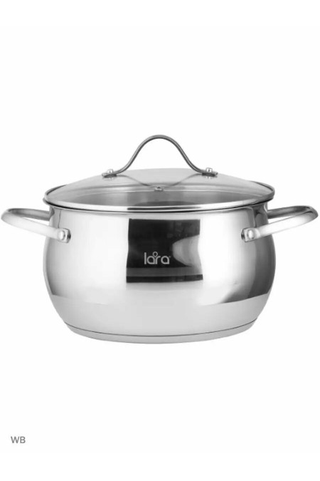 Кастрюля LARA Apple LR02-35 6.1 л (серебристый) 