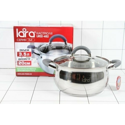 Кастрюля LARA Bell LR02-482 3.6 л (серебристый) 2