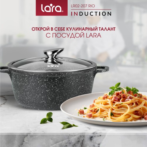 Кастрюля LARA Берлин LR02-207 7.3 л (черный) 2