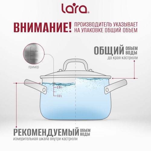 Кастрюля LARA Берлин LR02-207 7.3 л (черный) 7