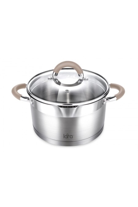 Кастрюля LARA Берлин LR02-342 3.1 л (серебристый) 