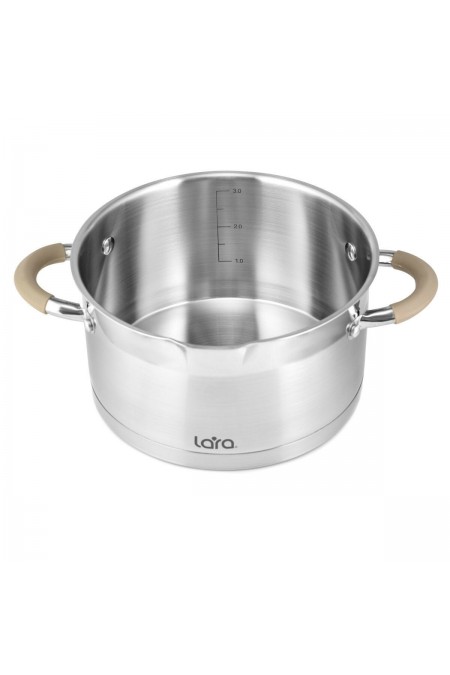 Кастрюля LARA Берлин LR02-342 3.1 л (серебристый) 2