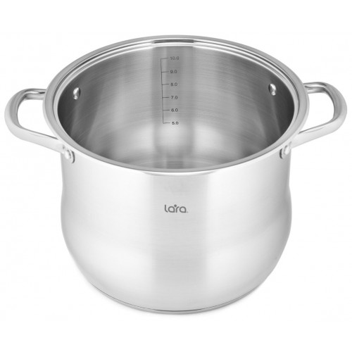 Кастрюля LARA Big Size LR02-43 10.6 л (серебристый) 1