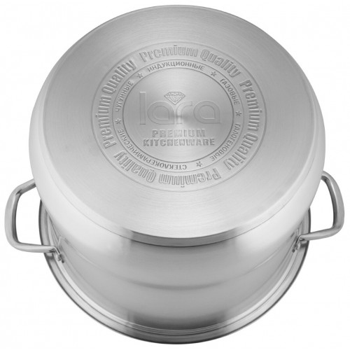 Кастрюля LARA Big Size LR02-44 13.6 л (серебристый) 2
