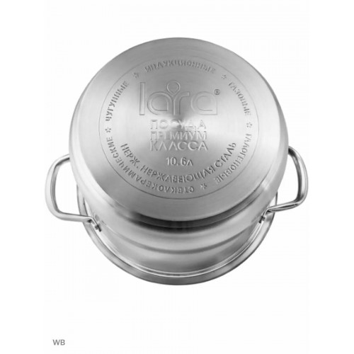 Кастрюля LARA Big Size LR02-44 13.6 л (серебристый) 7