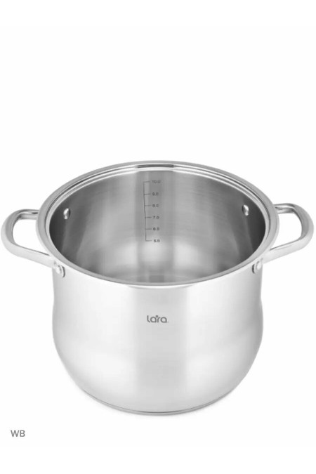 Кастрюля LARA Big Size LR02-44 13.6 л (серебристый) 