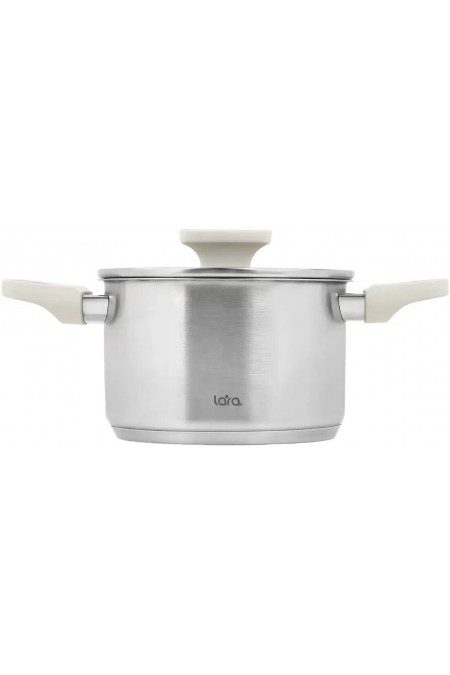 Кастрюля LARA Флора LR02-258 3.9 л (серебристый) 