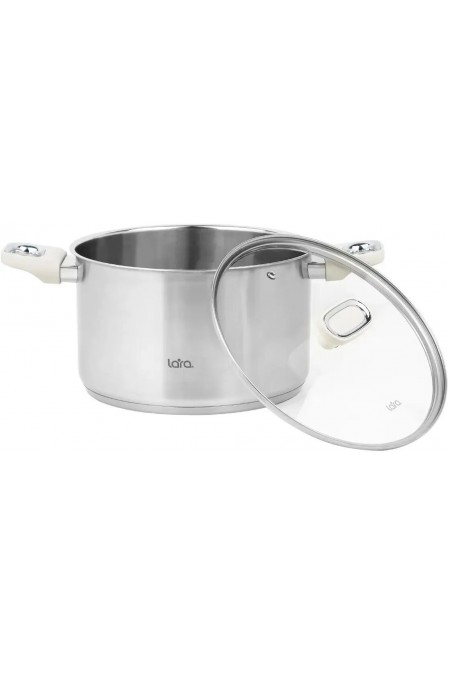 Кастрюля LARA Флора LR02-258 3.9 л (серебристый) 3