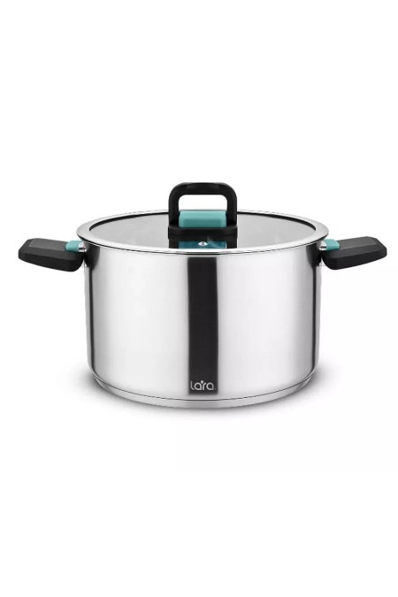 Кастрюля LARA Изумруд LR02-245 6.4 л (серебристый) 