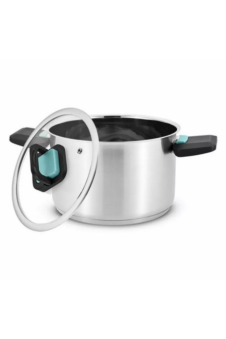 Кастрюля LARA Изумруд LR02-245 6.4 л (серебристый) 1